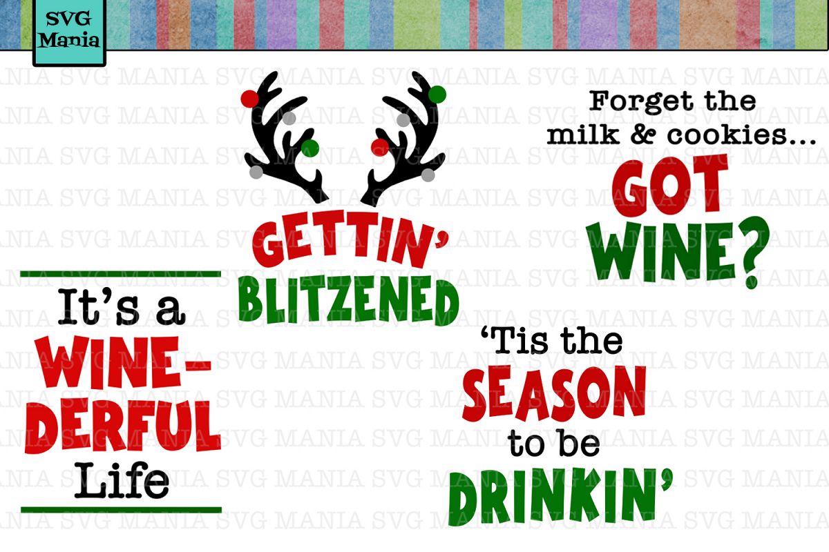 Download Funny Christmas Wine Glass SVG Bundle, Wine Glass Decal SVG