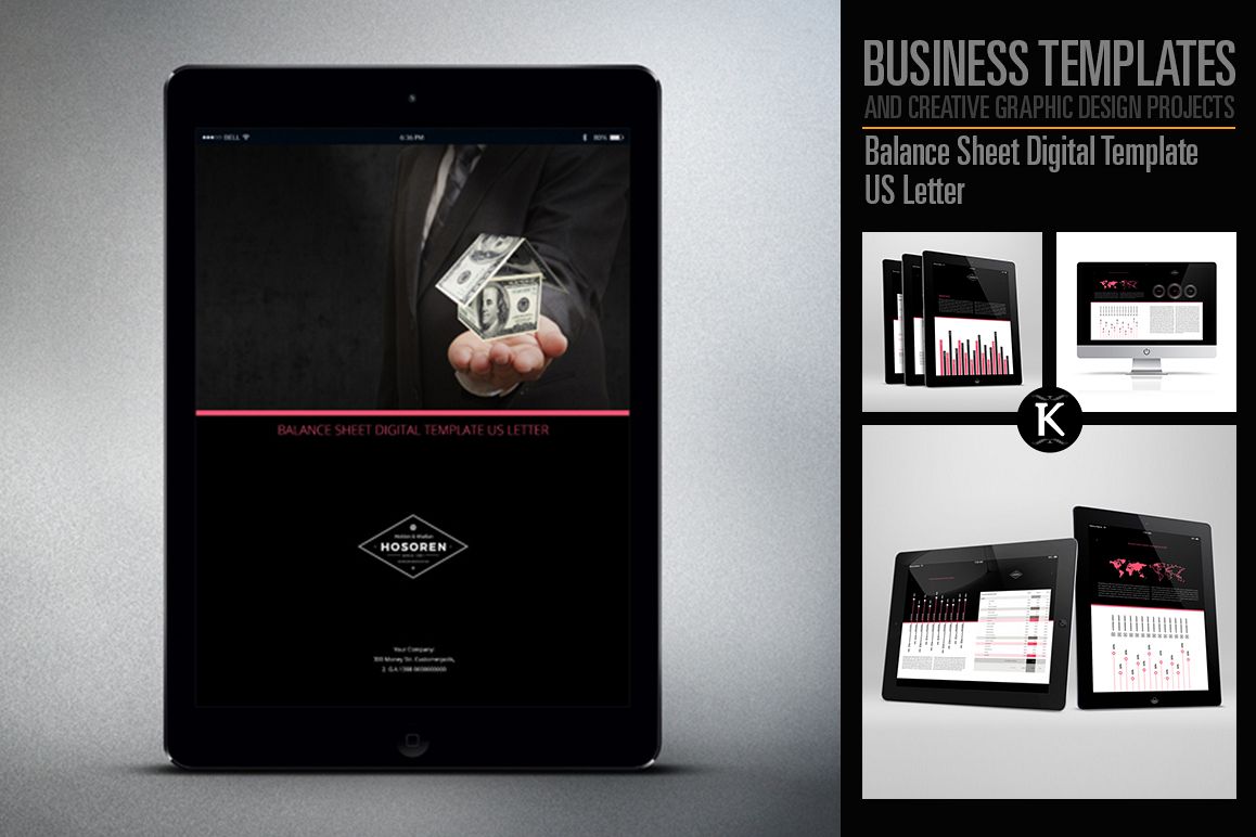 Balance Sheet Digital Template US Letter example image 1