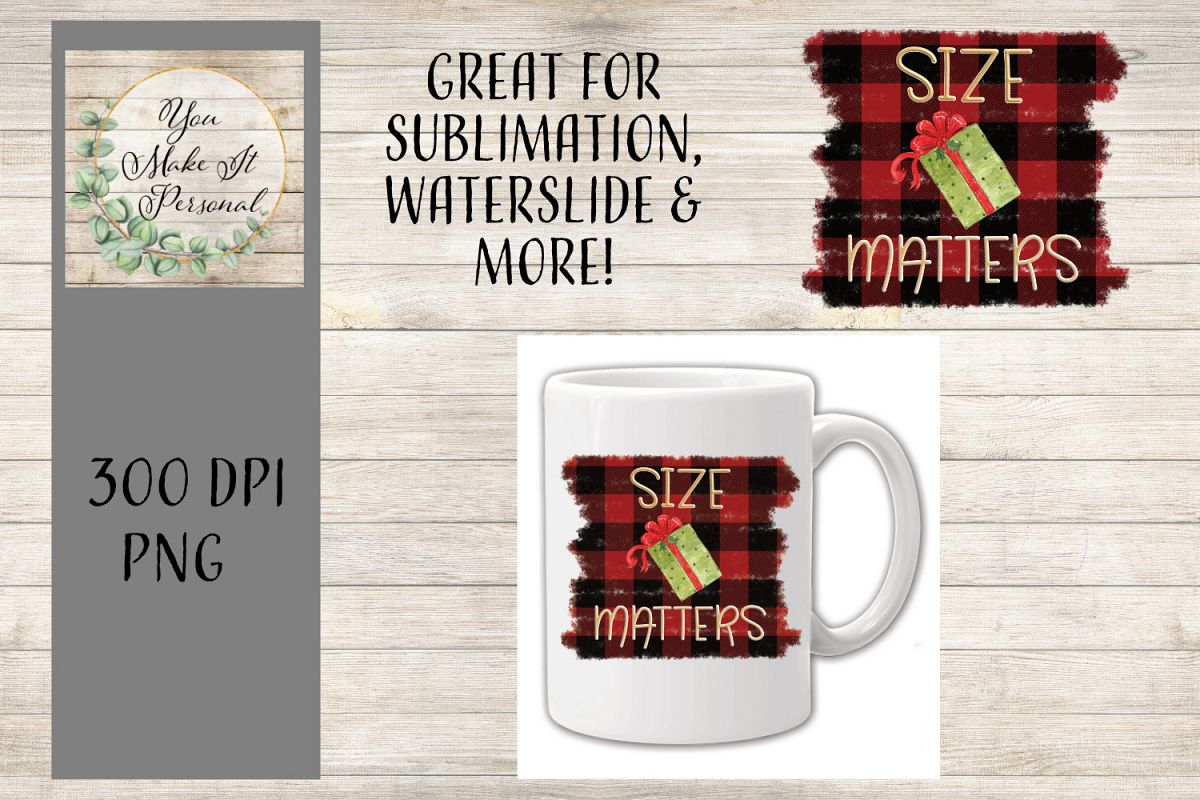Funny Holiday Design, Size Matters, Christmas Package example image 1