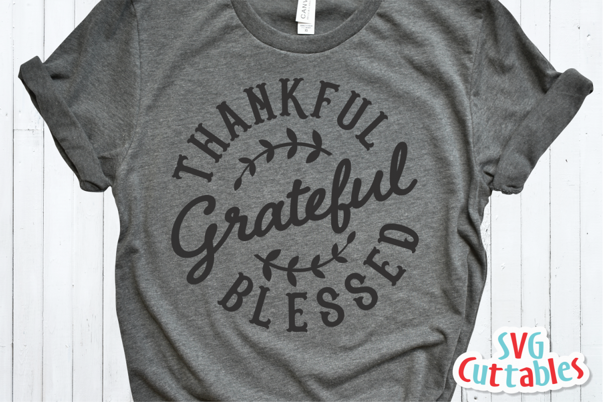 Thankful Grateful Blessed | Autumn | Fall cut file example image 1