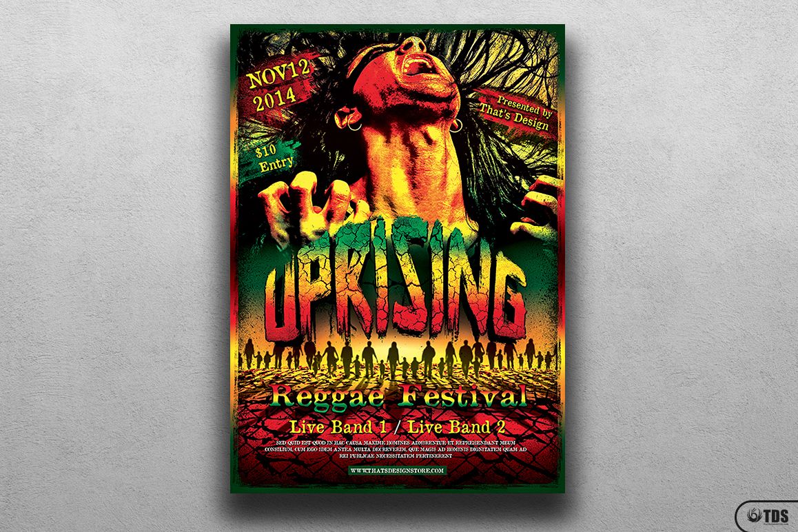 Reggae Uprising Flyer Template example image 1
