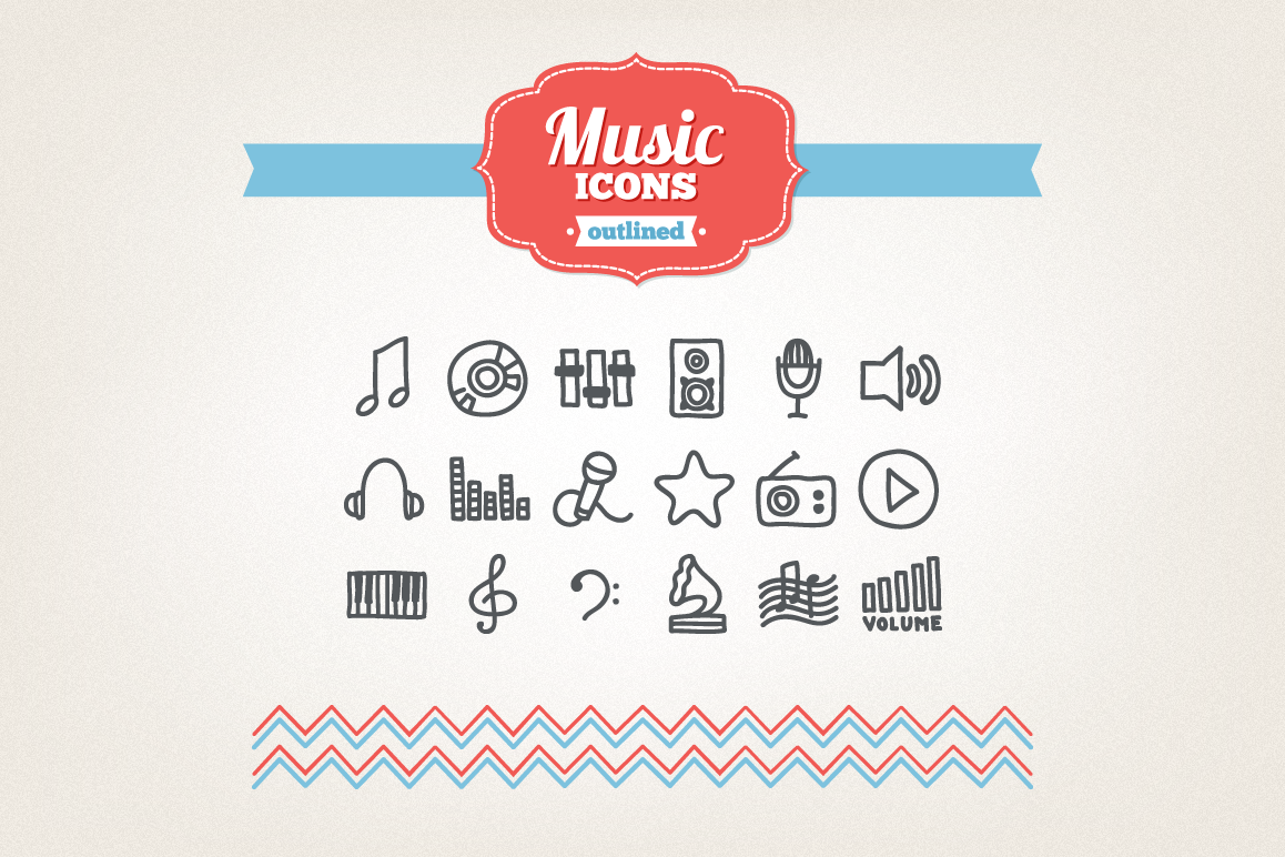 Hand Drawn Music Icons example image 1