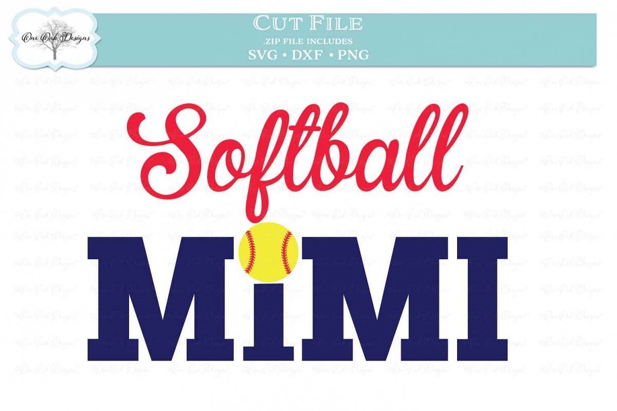 Softball Mimi - SVG DXF PNG example image 1