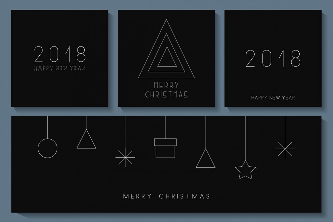 Minimalistic Merry Christmas cards example image 1