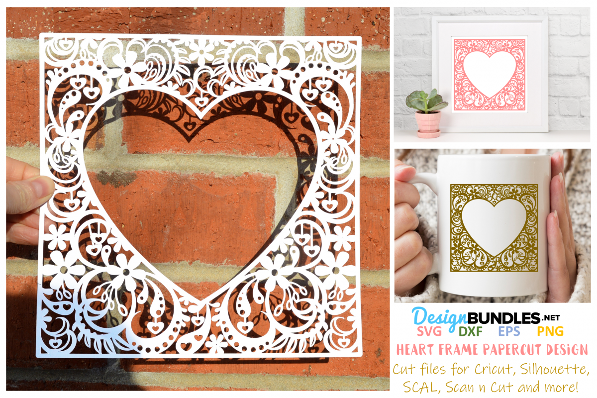 Heart frame paper cut design example image 1