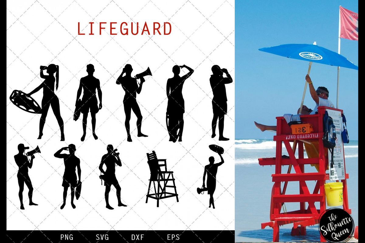 Lifeguard svg file, beach guard svg cut file example image 1