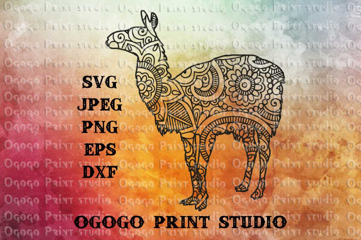 Llama SVG, Zentangle SVG, Mandala svg, Animal svg,Mama Llama example image 1