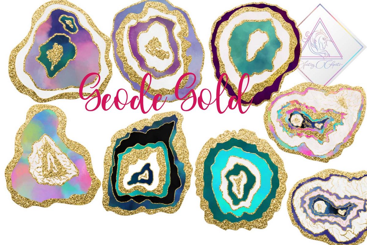 Geode Gold Clipart example image 1