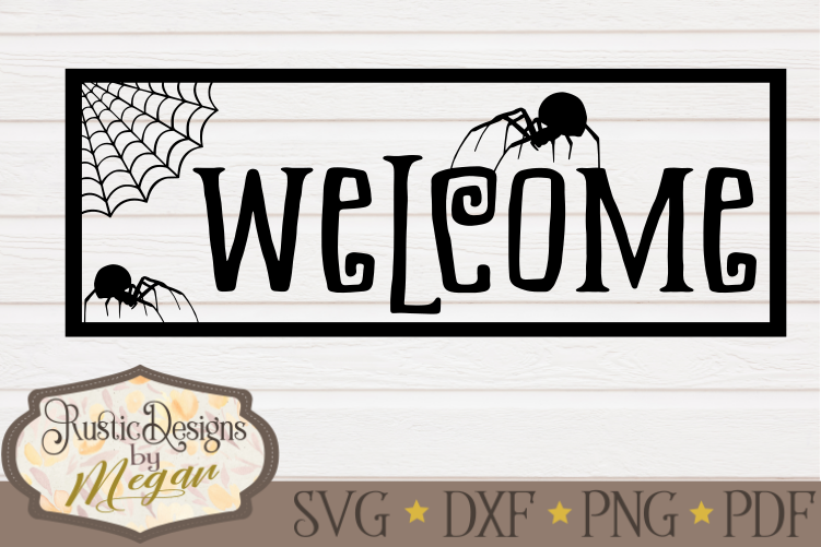 Download Halloween Welcome Spider svg cut file