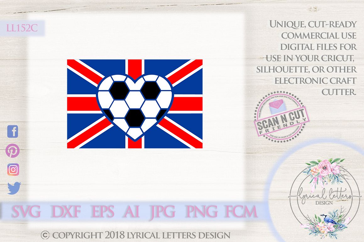 UK British Football Flag SVG DXF Cut File LL152C example image 1