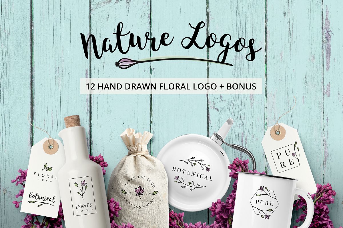 Nature & floral logos + BONUS example image 1