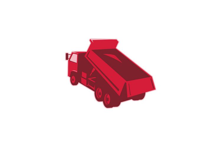 dump dumper truck dumping load rear example image 1