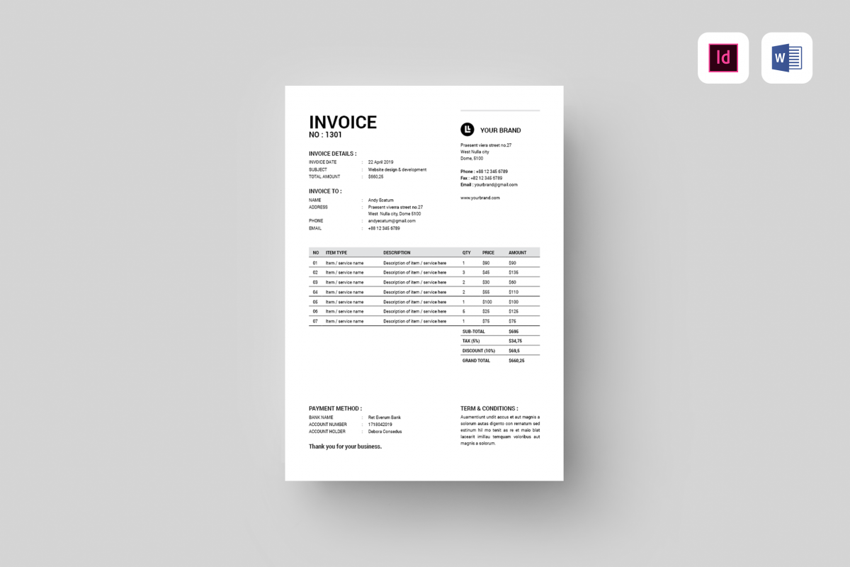 Invoice example image 1