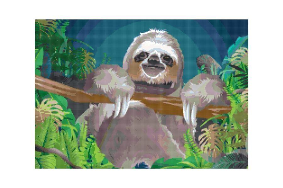 Sloth Cross Stitch Pattern example image 1
