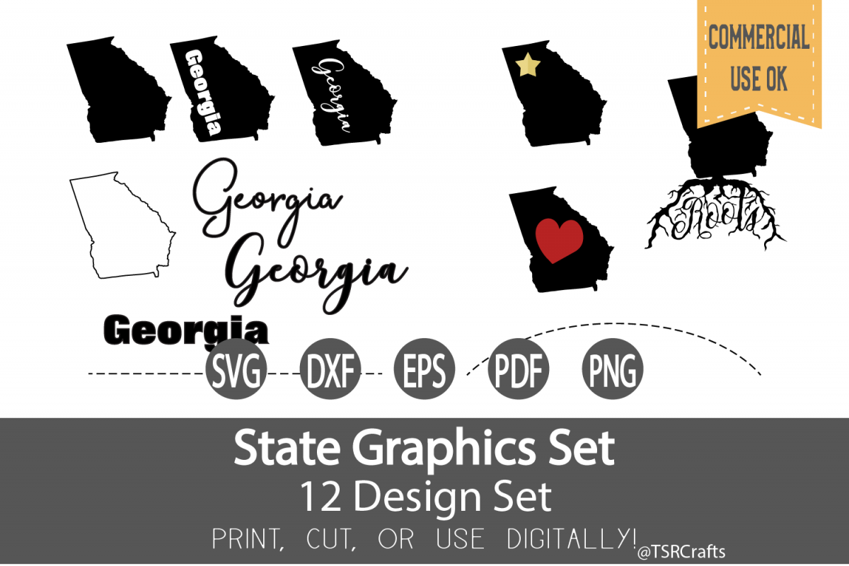 Georgia State Graphics Set - Clip Art and Digital Cut fi example image 1
