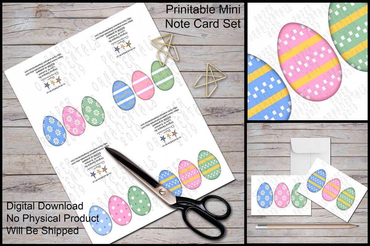 Note Cards, Easter Mini Gift Enclosure Cards Set 1 example image 1