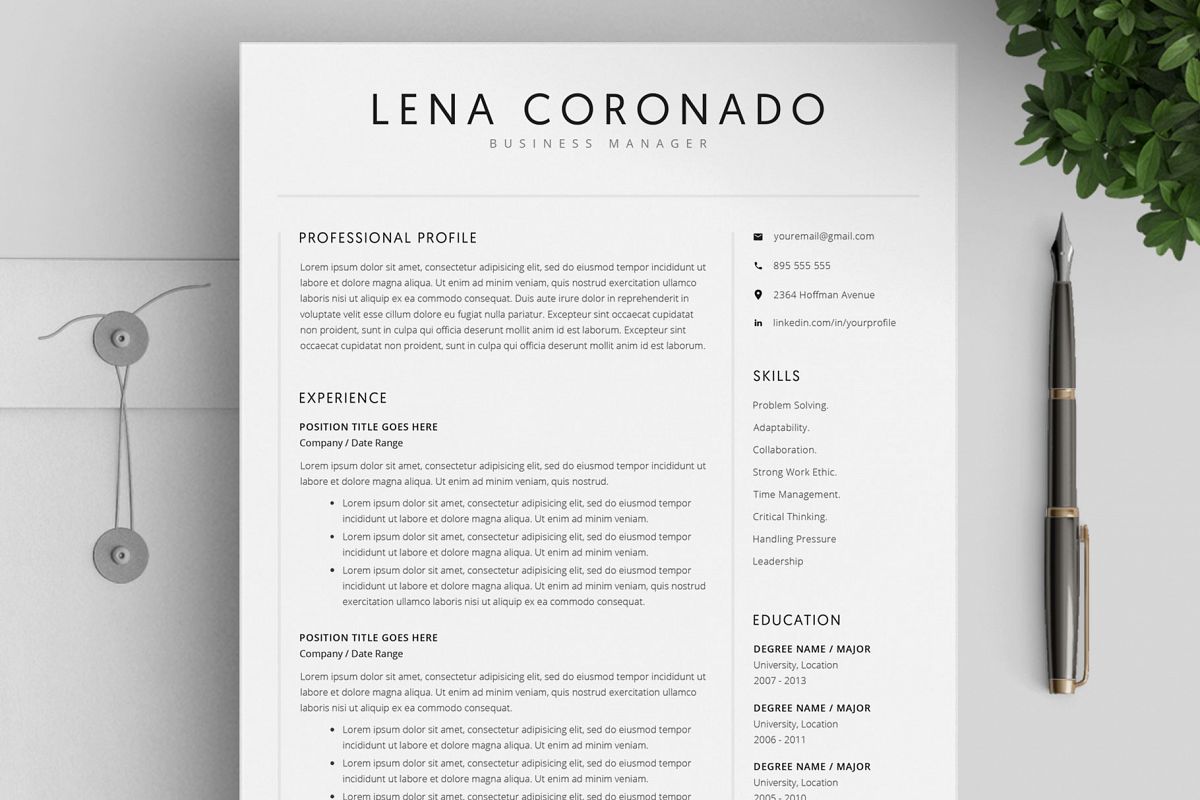 Resume Template and Cover Letter / 4 Pages example image 1