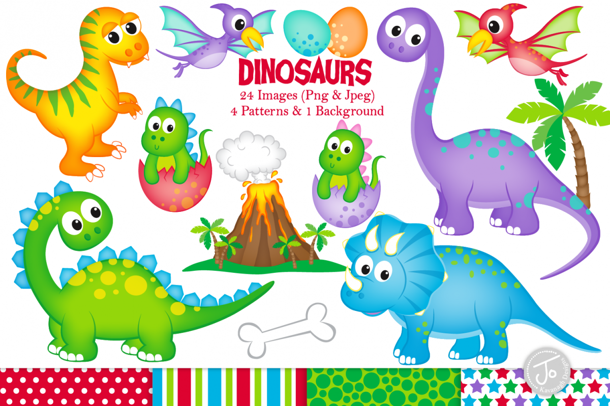Dinosaur clipart, Dinosaurs graphics & Illustrations, T-rex example image 1