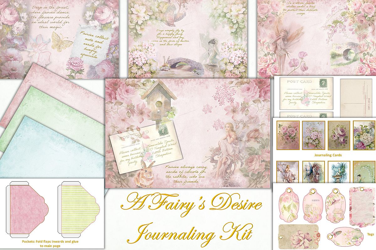 Printable Fairy Journaling Kit, Free Ephemera and PNGs example image 1