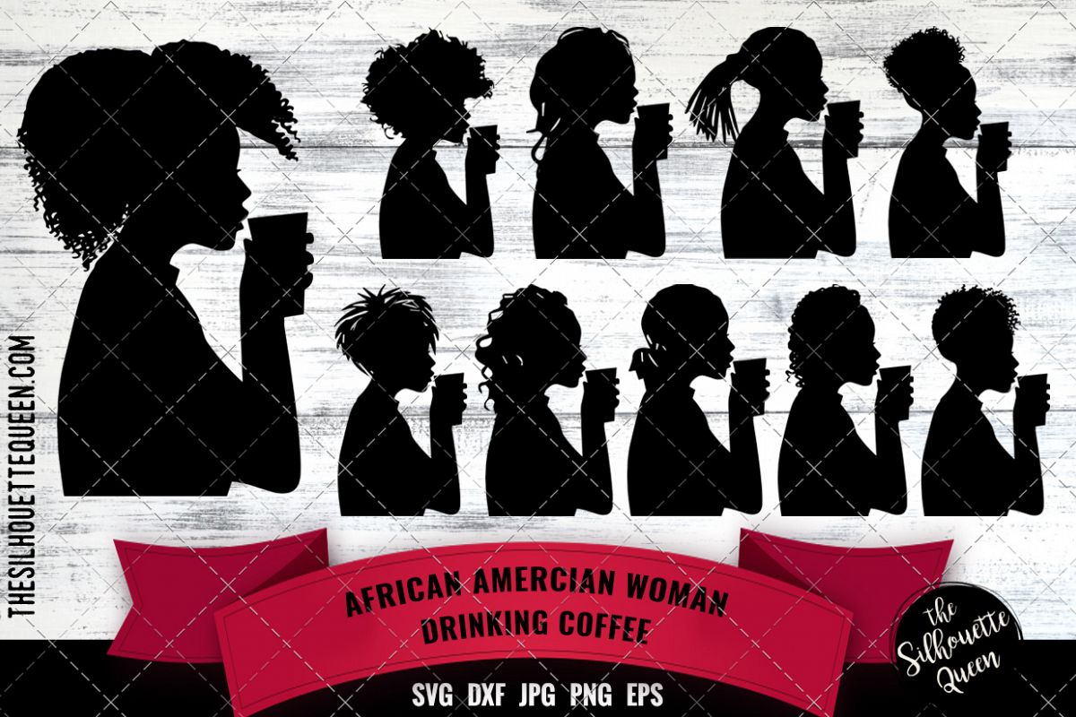 Black Woman Drinking Coffee (499062) | SVGs | Design Bundles