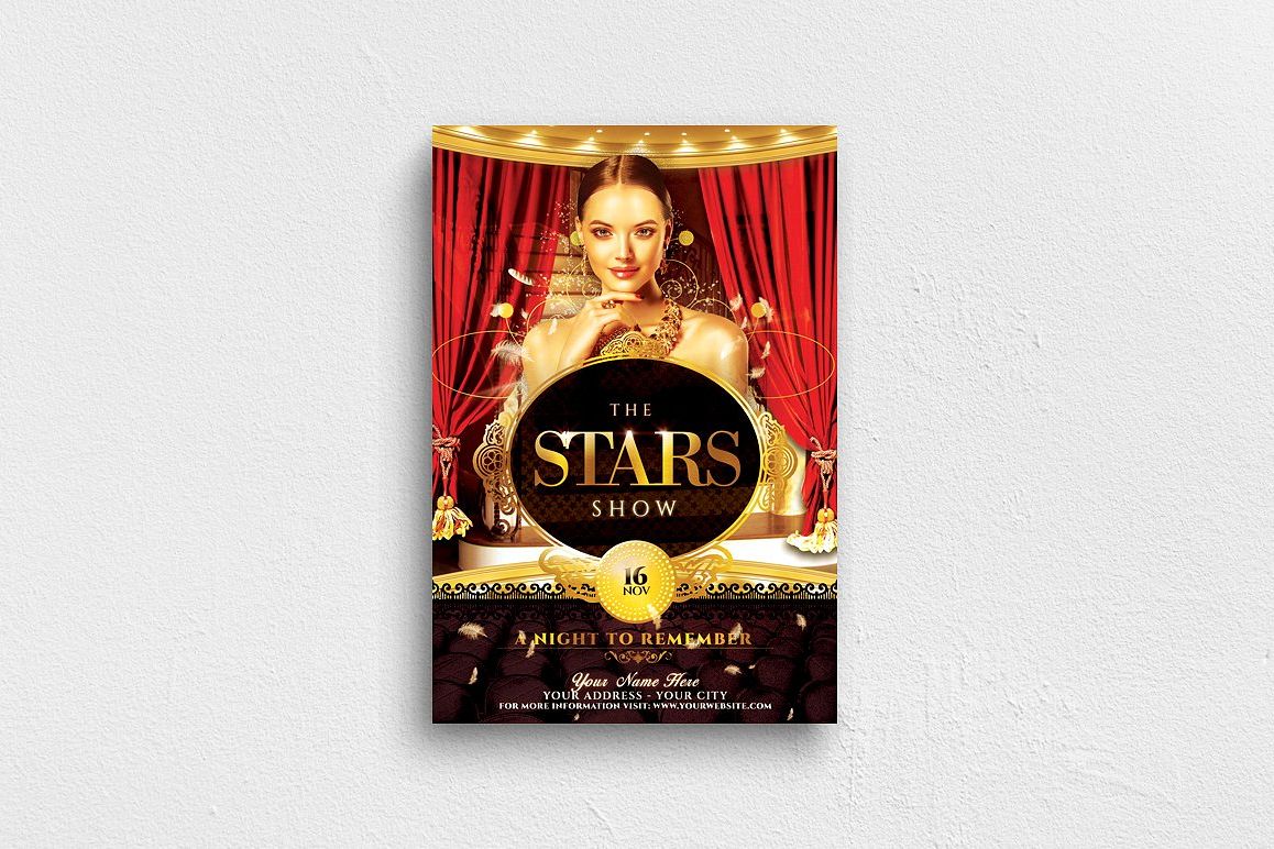 The Stars Show Flyer Template example image 1