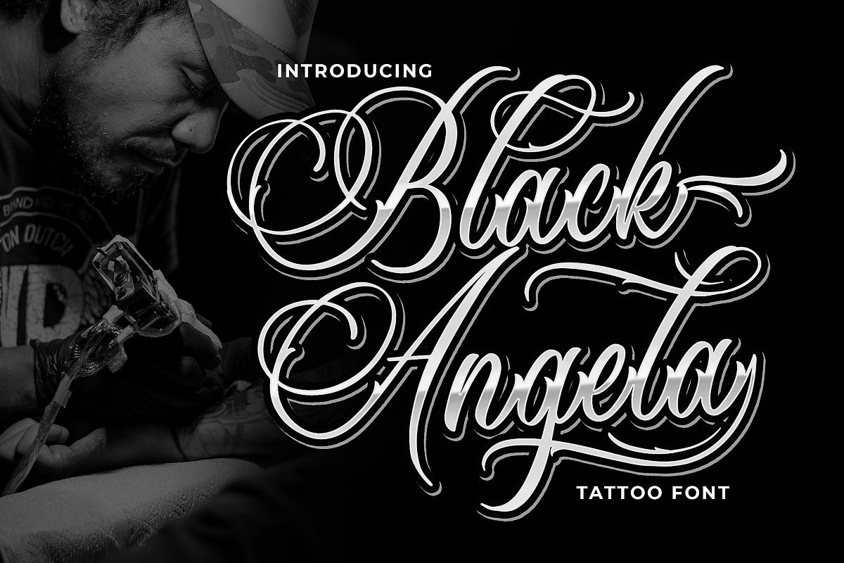Black Angela - Tattoo Font example image 1