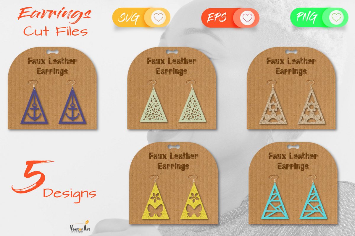 5 Earrings - Mini Bundle - Cut files example image 1