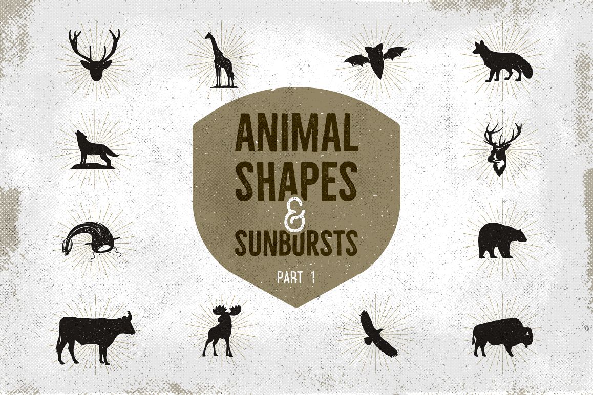 Animal Shapes & Sunbursts. Part 1 example image 1