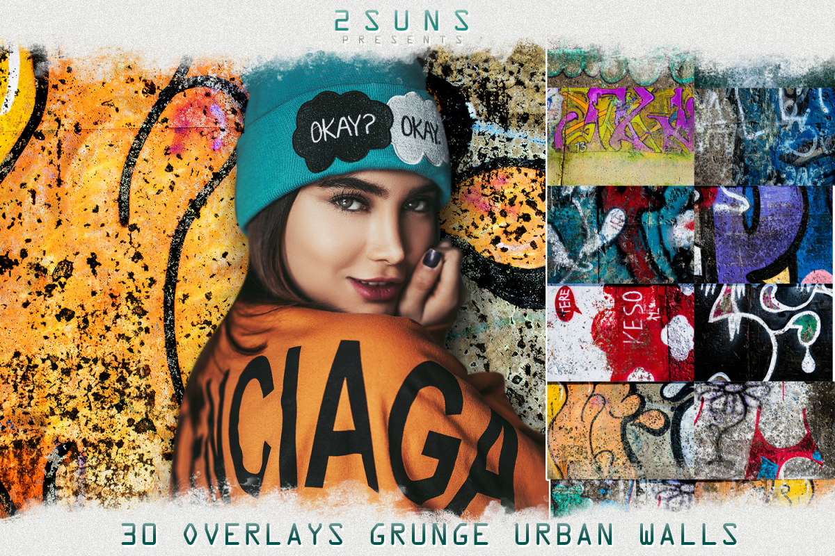 30 Urban grunge walls overlays graffity textures photo vol3 example image 1