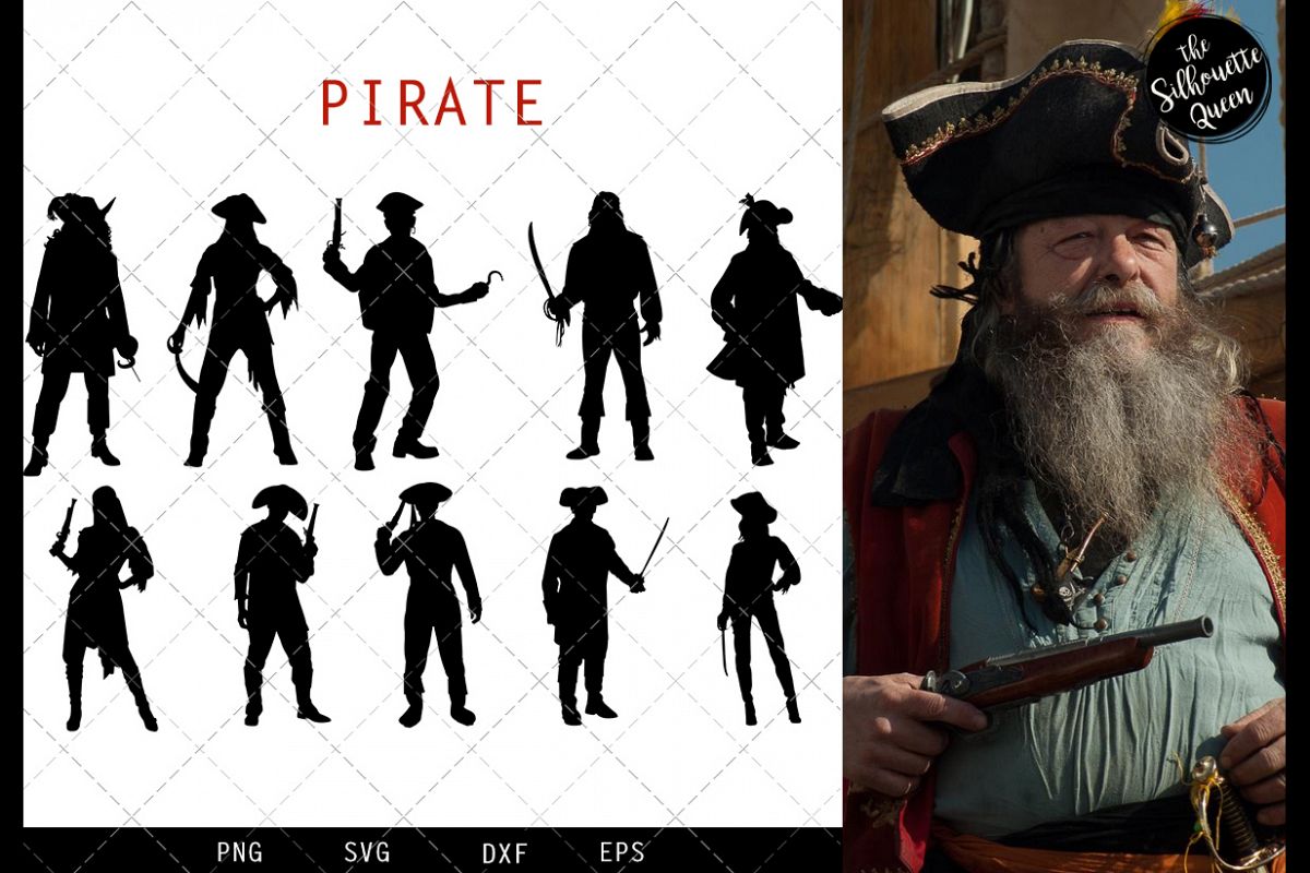Pirate svg file, svg cut file, silhouette studio example image 1