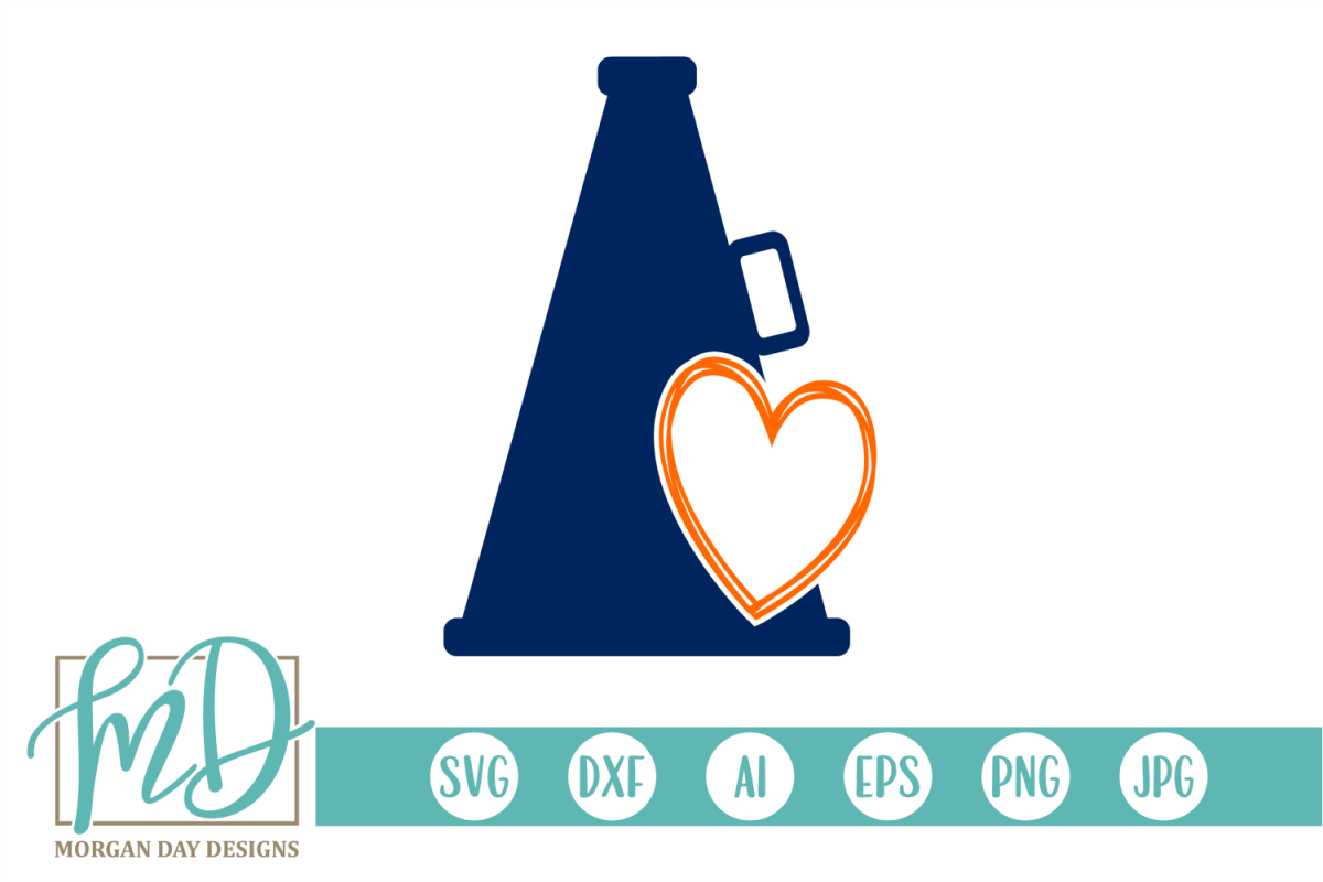 Cheerleader - Megaphone SVG, DXF, AI, EPS, PNG, JPEG example image 1