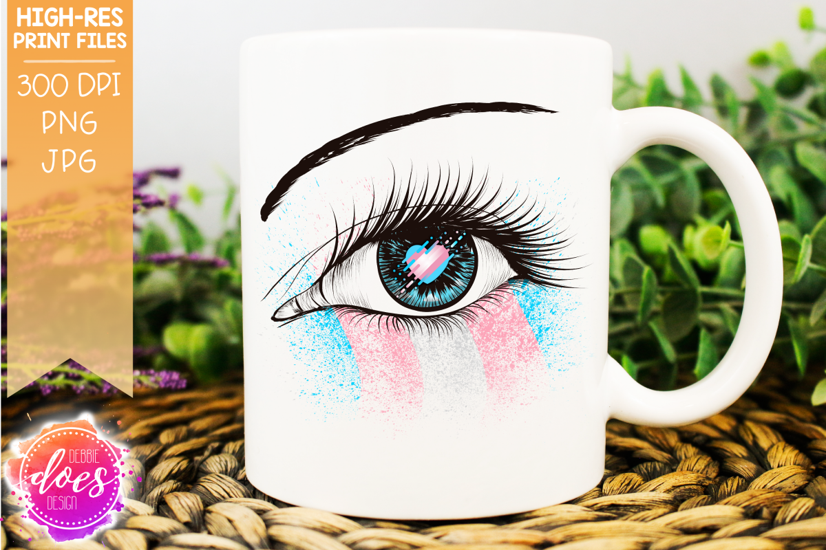 Transgender Pride Heart Flag Eye Printable Design example image 1