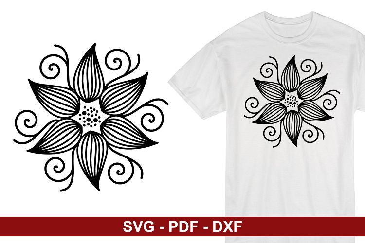 Flower Image SVG PDF DXF File example image 1