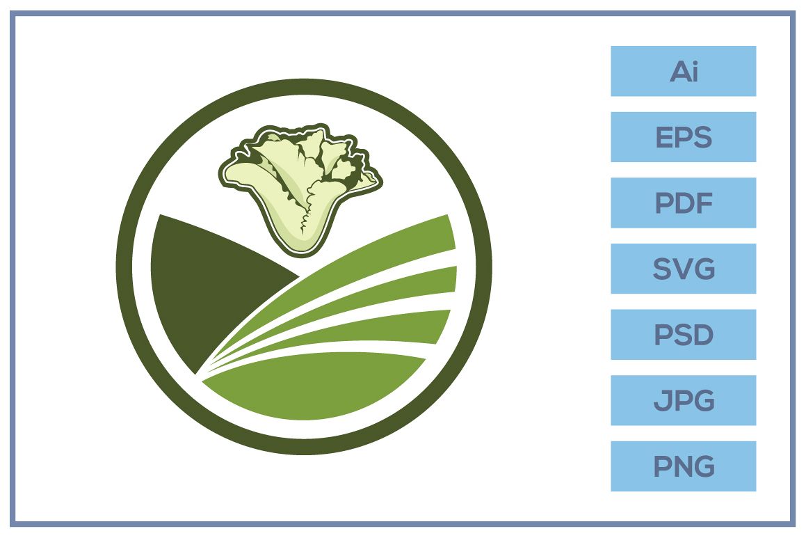 Vector of Farm logo design with lettuce icon example image 1