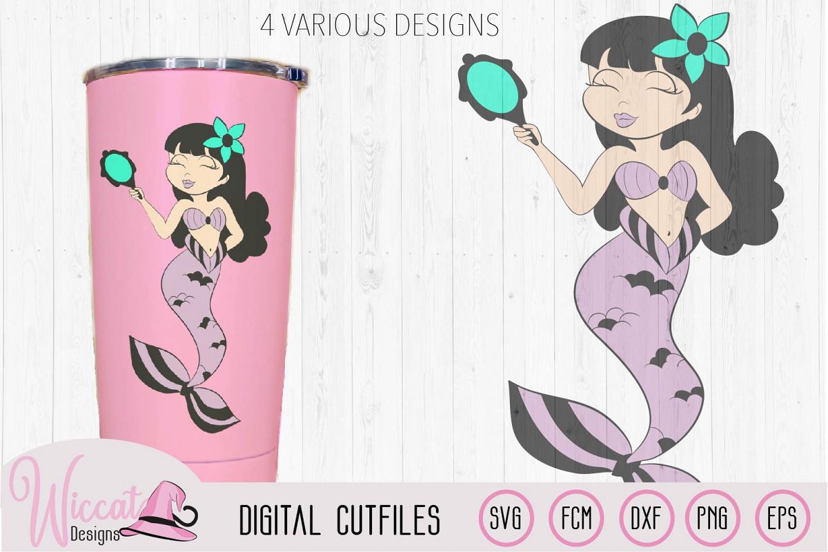 Mermaid with mirror tumbler design example image 1