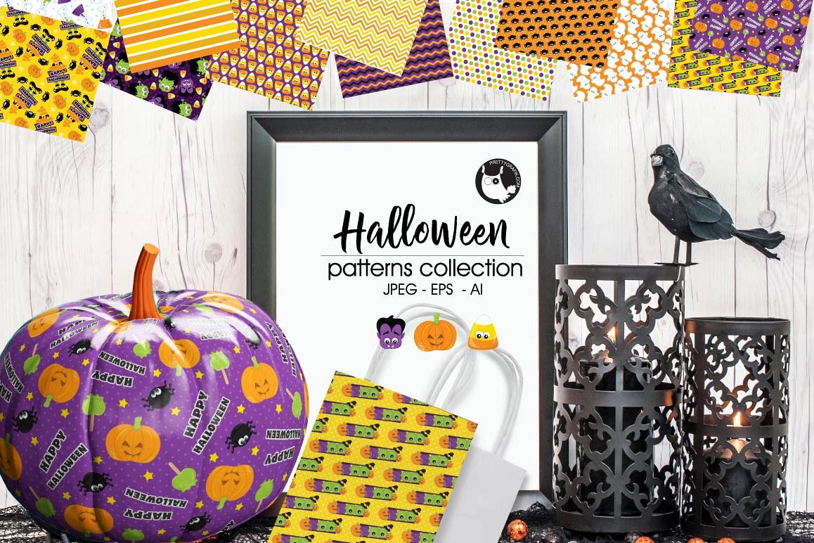 HALLOWEEN, digital papers example image 1
