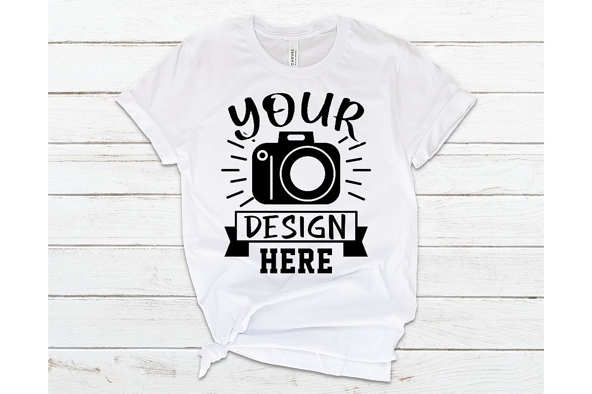 Bella Canvas 3001 Mockup, White T-shirt Mockup, Flat Lay example image 1