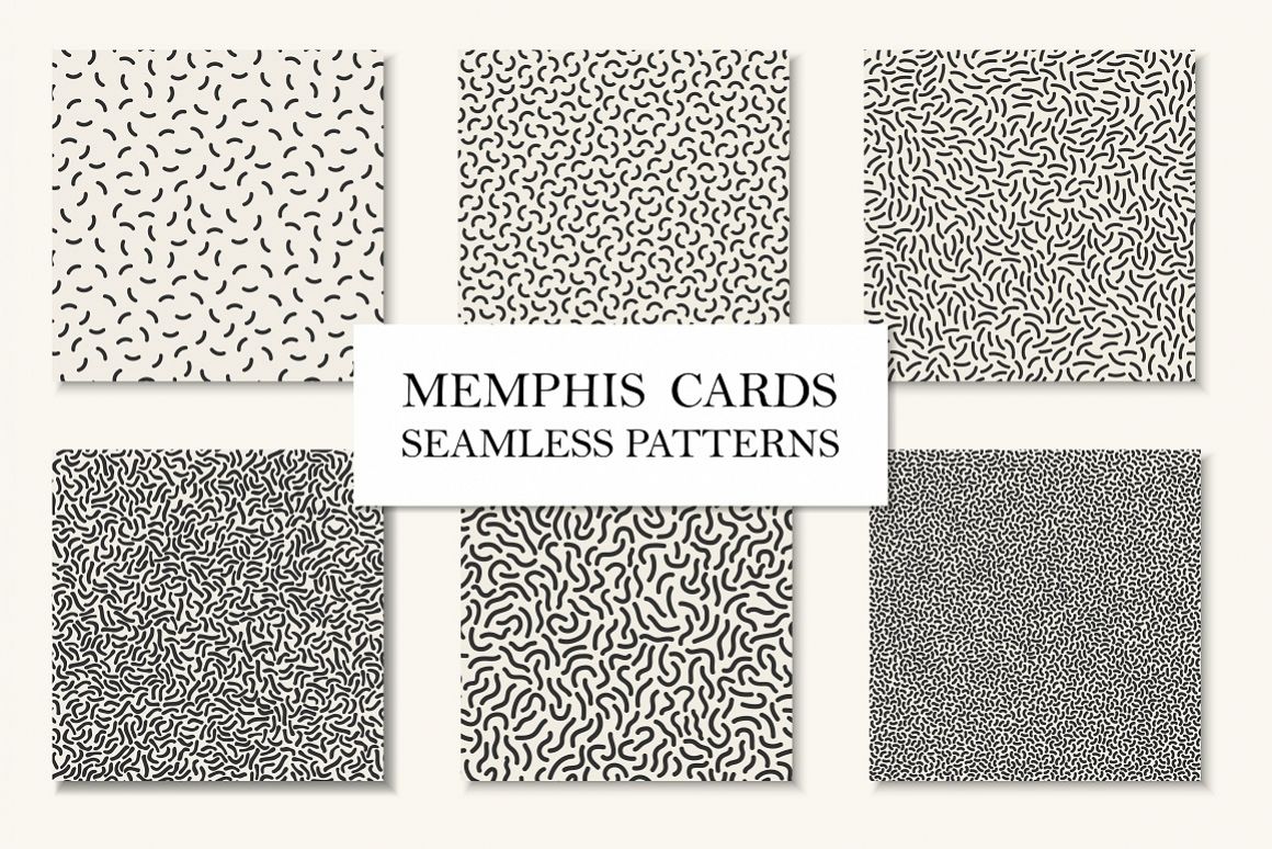 Memphis seamless patterns/cards example image 1