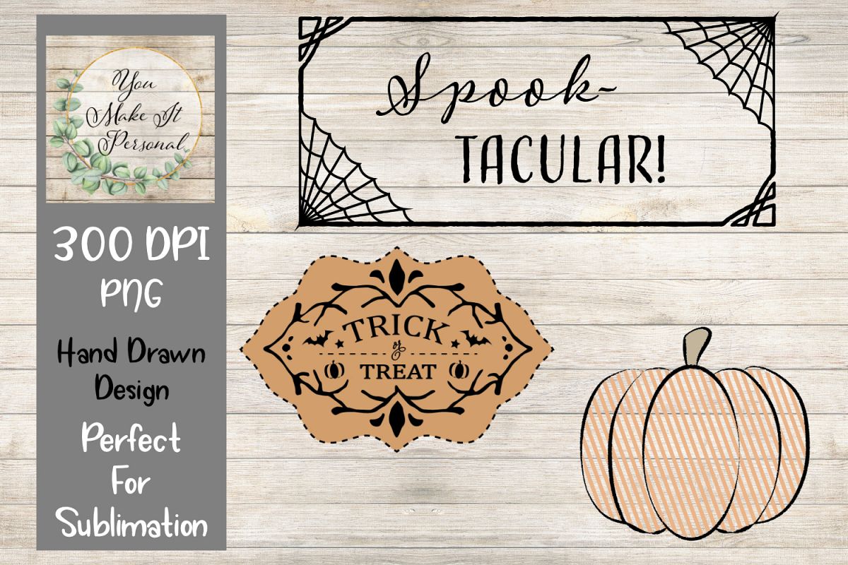 Set of 3, Halloween Designs, PNG example image 1