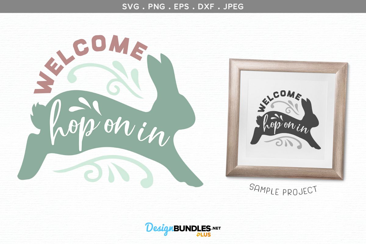 Welcome, Hop On In - svg cut file & printable example image 1