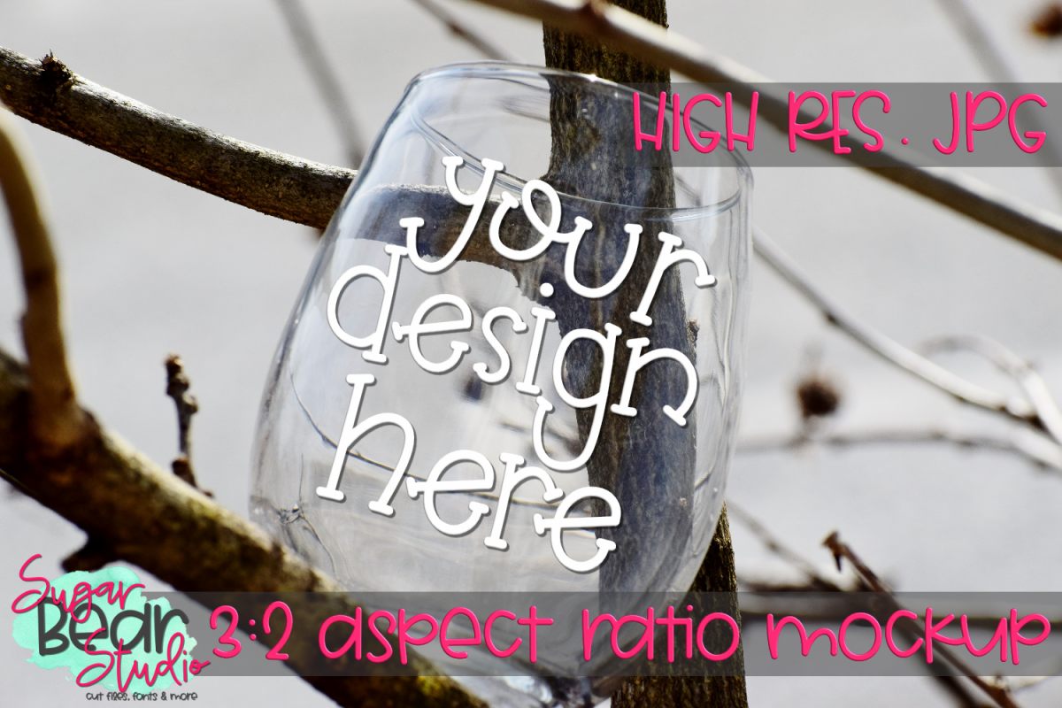 Wine Glass in Tree Mockup example image 1
