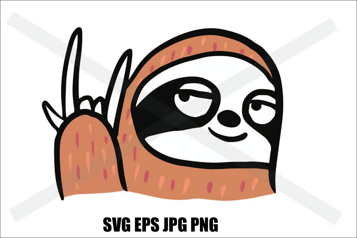 Sloth I love you- SVG EPS JPG PNG example image 1