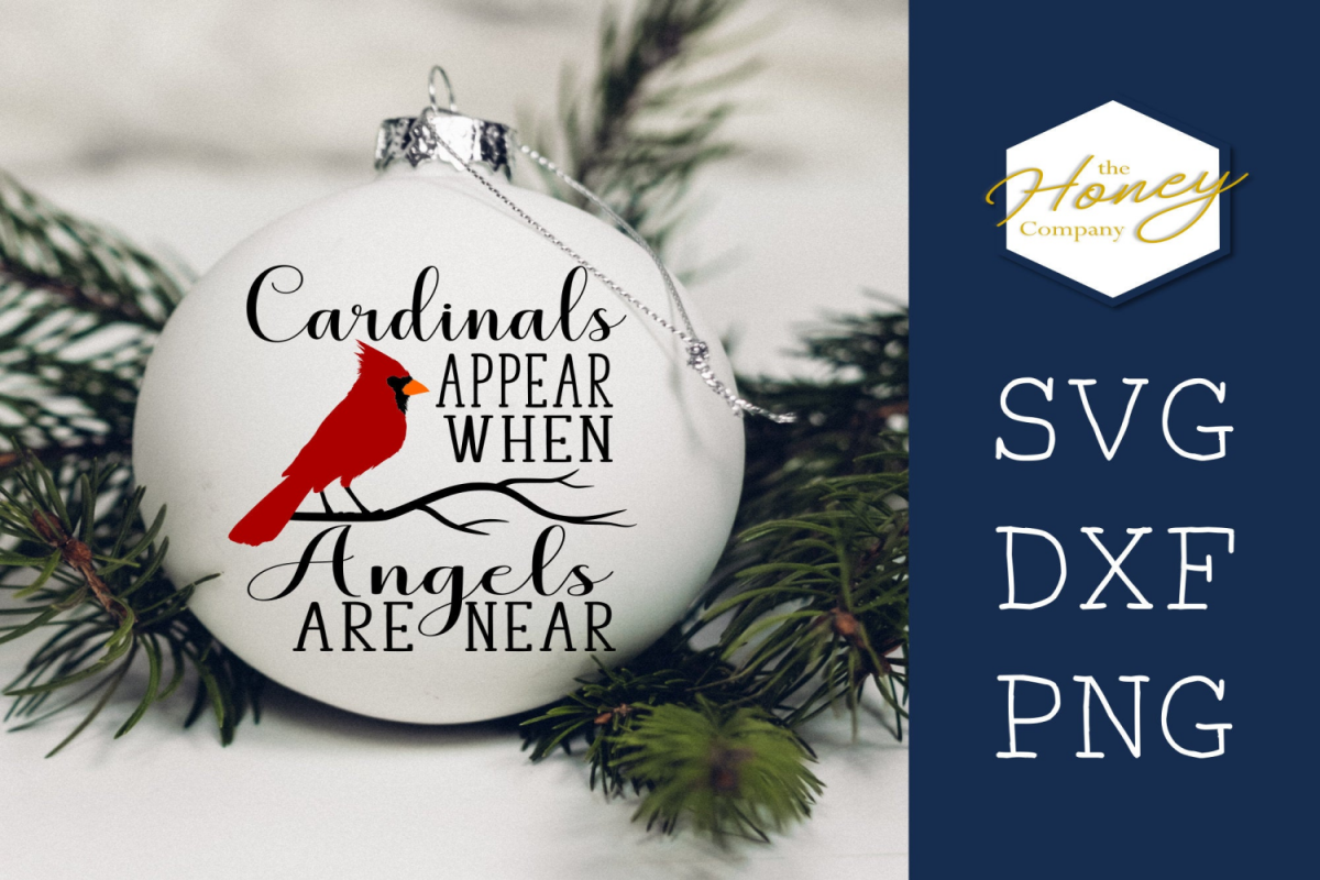 Cardinals Appear When Angels Are Near Christmas SVG DXF PNG example image 1