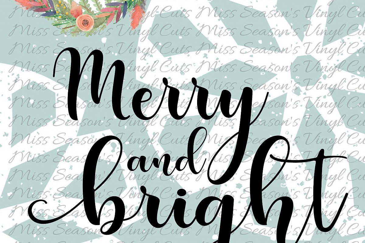 Merry and Bright Svg example image 1