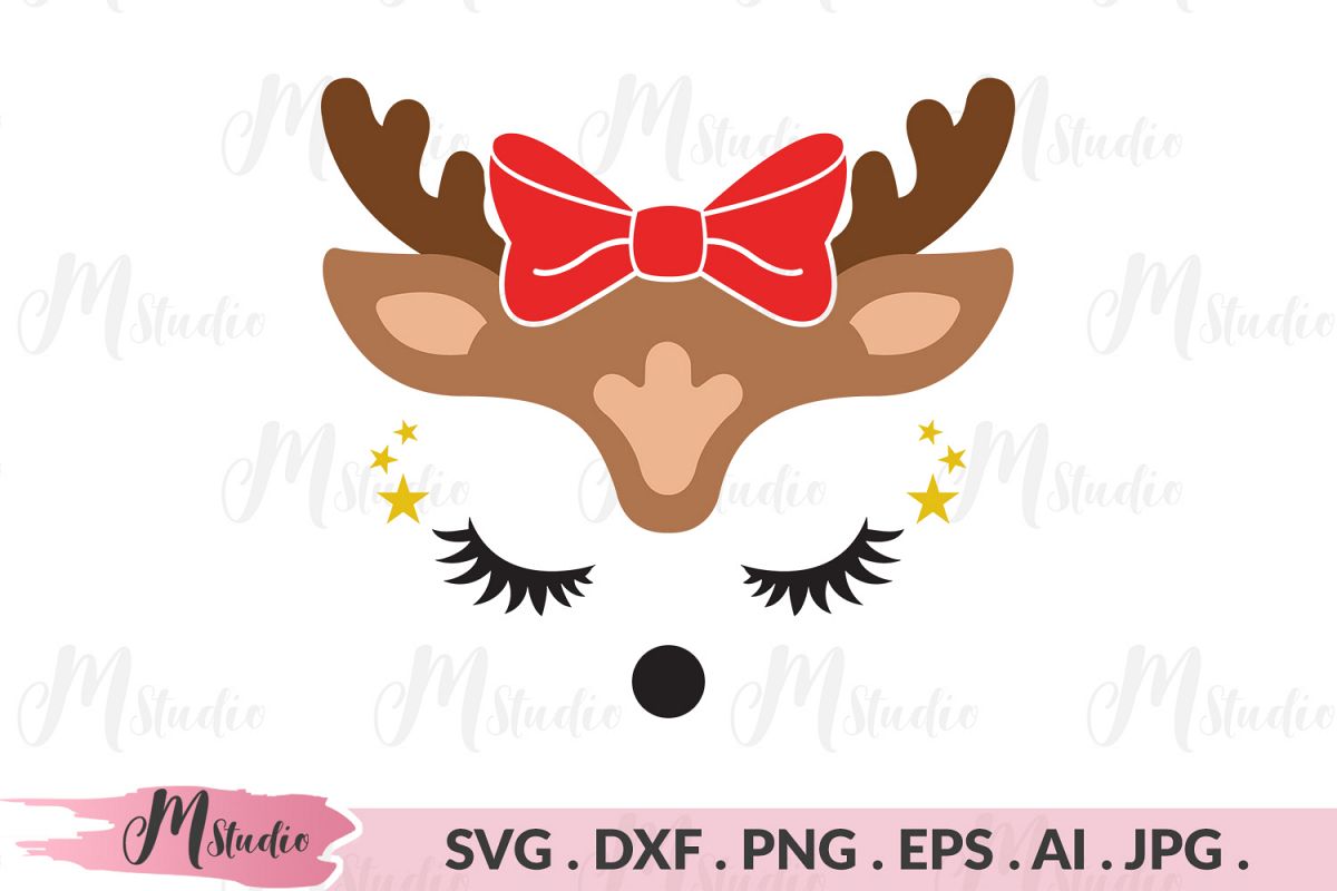Reindeer bow svg example image 1