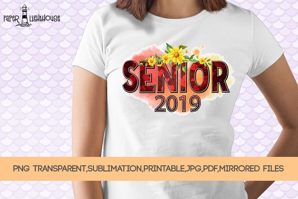Senior 2019 - Graduation clipart, sublimation, iron on files example image 1