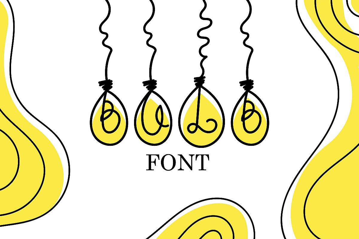 Bulb Font - A Cute Hanging Bulb Font example image 1