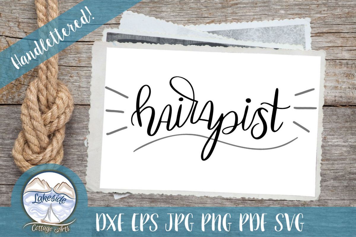 Hairapist - Handlettered Hair Stylist SVG Design example image 1