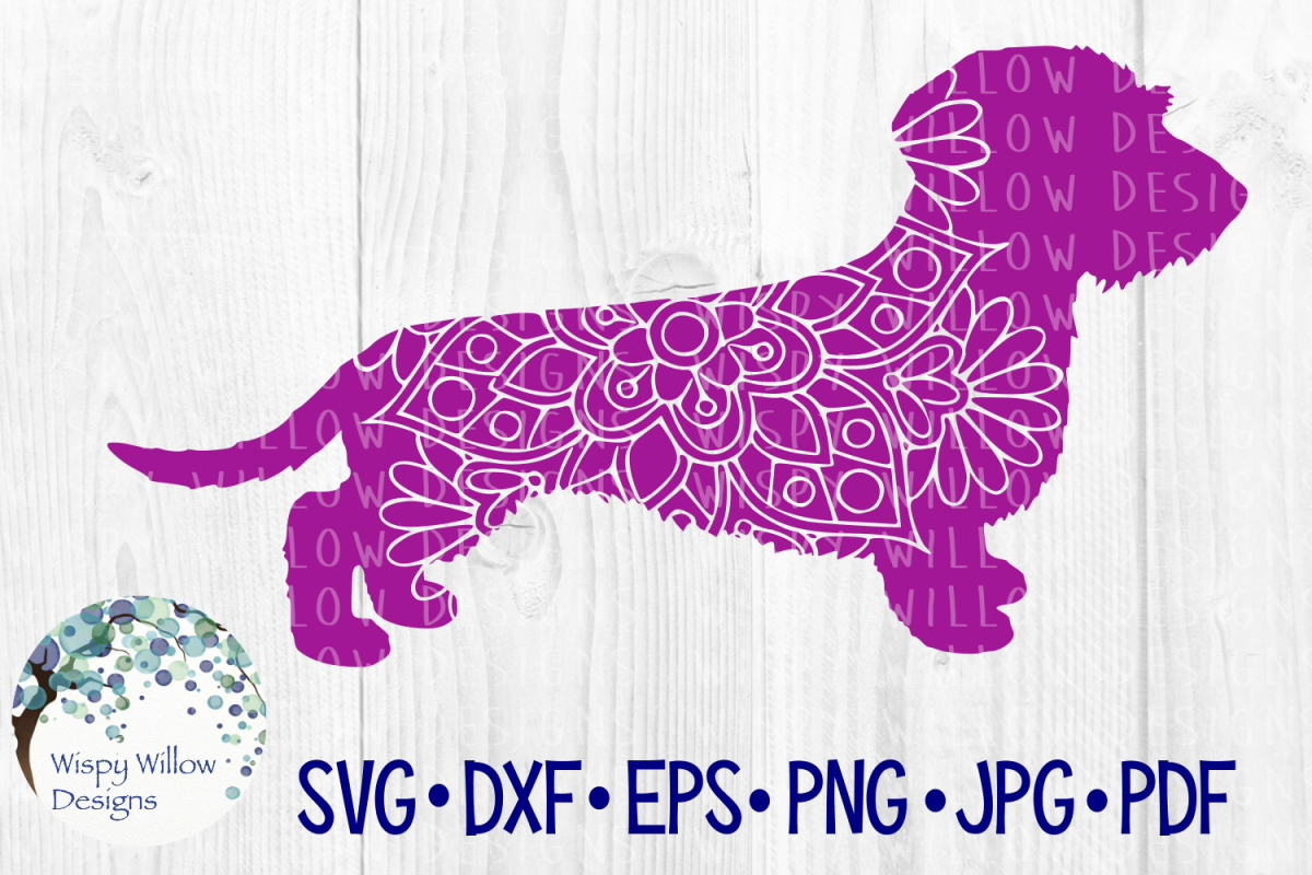 Wire Haired Dachshund Weiner Dog Mandala Svg Cut File