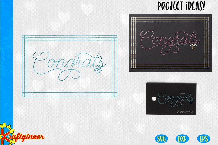 Single Line Congrats Card SVG | Single Line SVG |Foil Quill example image 1